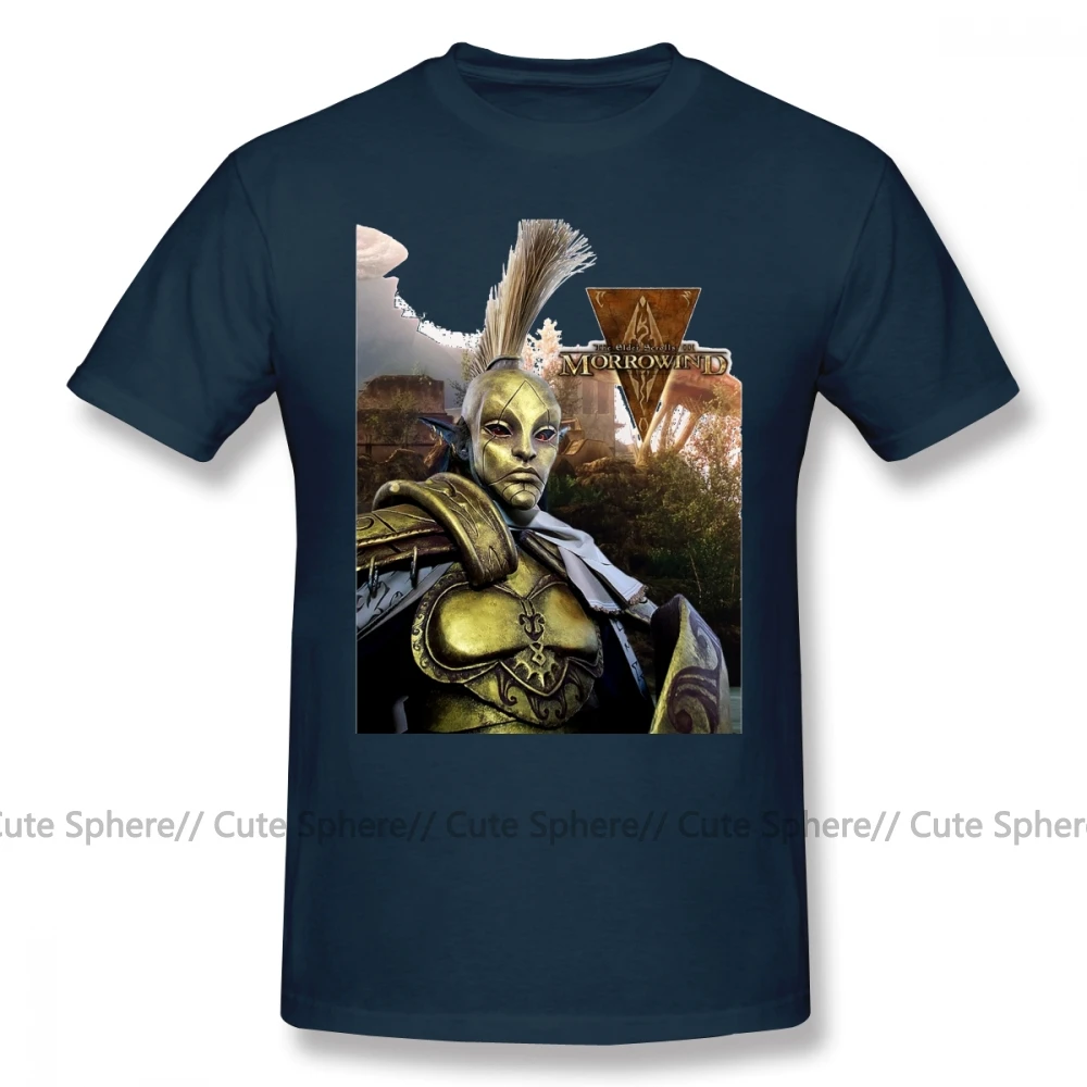Morrowind футболка Morrowind Футболка мужская забавная футболка Принт Большой короткий рукав 100 Хлопок Пляжная футболка - Цвет: Navy Blue