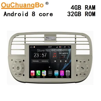 

Ouchuangbo car audio stereo gps for Fiat 500 white support BT USB swc android 9.0 S300 platform 8 cores 4+32