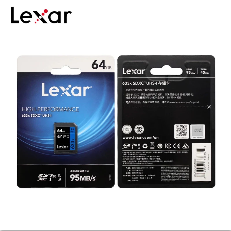 Lexar ޸ SD ī, ī޶ ÷ ī, 32GB, 633X U3 Class10, 128GB, UHS-I C10, 64GB, 256GB, 1667X