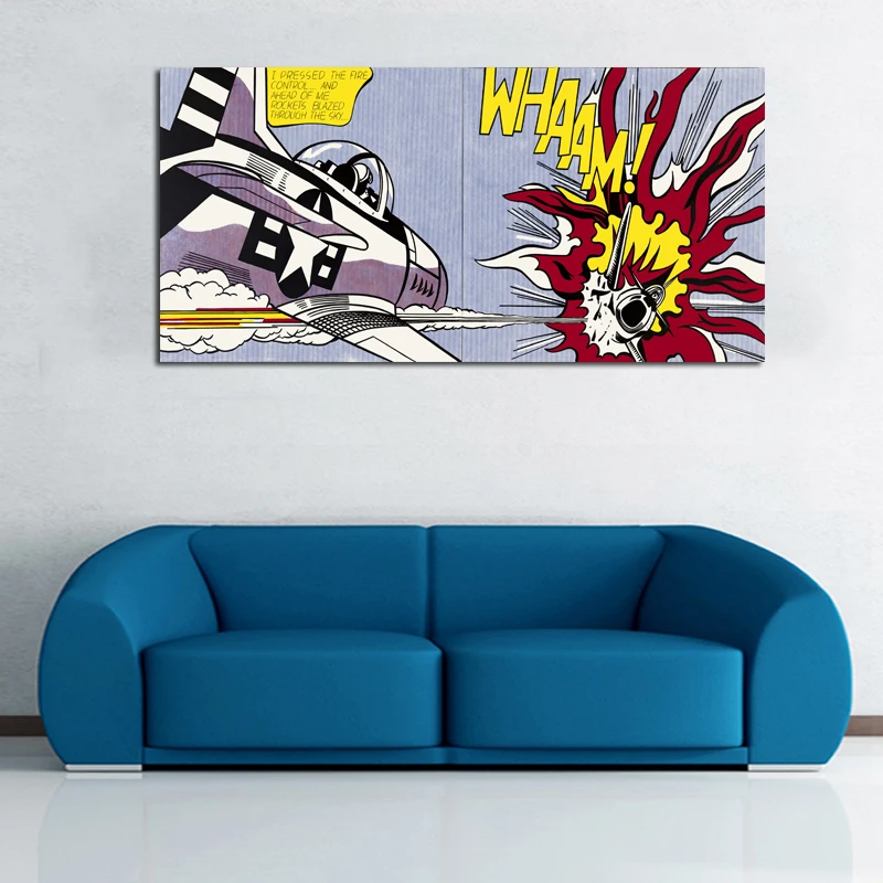 Roy Lichtenstein Поп-Арт холст живописная абстрактная картина для жизни комнатные настенные картины большой размер Холст рисунки без рамки