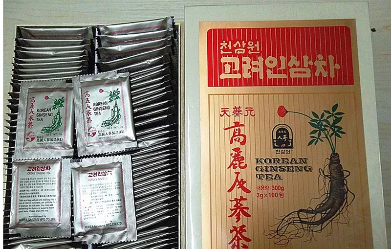 Корейский чай гинсинг фестиваль питания добавка 1 коробки 300 гр. 3 г* 100 мешок способствует жидкости для тела транквилизатор ума и мудрости