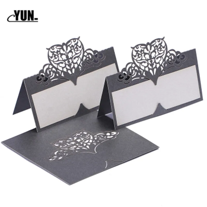 100pcslot Laser Cut Heart Shape Table Name Card Place Card Wedding Party Decoration Favor 6Dzx007-100PCS (8)