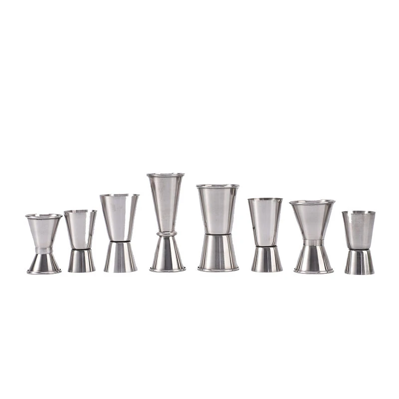 Stainless Steel Cocktail Shaker Measure Cup Dual Shot Drink Spirit Measure Jigger 15/30ml 25/50ml Kitchen Gadgets Cocktail Shaker Measuring Jigger Stainless Steel Measuring Cups