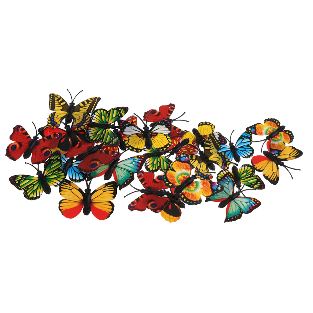 24x mariposa artificial cifras juguete educativo jardín foto de Decoración Accesorios