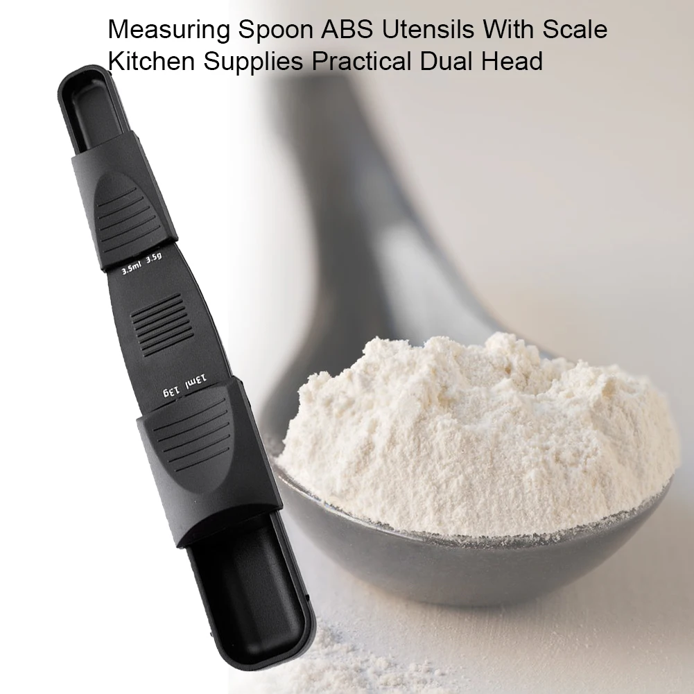 

Kitchen Supplies Easy Clean Tools Accurate Practical Cooking ABS Utensils With Scale Measuring Spoon Multifunctional Dual Head
