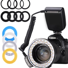 MAMEN 48 Macro LED Ring Flash Light con 9 anelli adattatori per Nikon Canon Pentax Olympus Panasonic Camera DSLR Ring Flash Kit