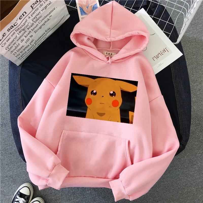 Покемон куртка Пикачу с капюшоном Забавный Pika Kawaii толстовка одежда 90s Ullzang Harajuku одежда с покемоном Пуловеры мультфильм для мужчин и женщин - Цвет: 2621