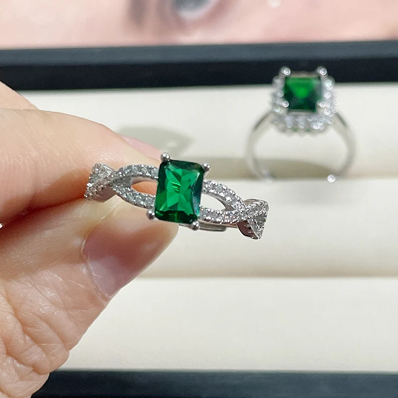 Huge Emerald Women 925 Silver Plated Engagement Wedding Ring Prom Gift Size  6-10 | eBay