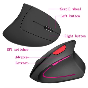 

Vertical Mouse PC Laptop Rechargeable 2.4GHz Game Ergonomic 800/1600/2400DPI