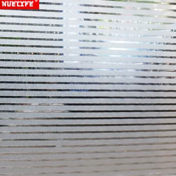 

30/45 / 60/90cm stripe translucent static frosted glass film living room bedroom office kitchen privacy sunscreen window film
