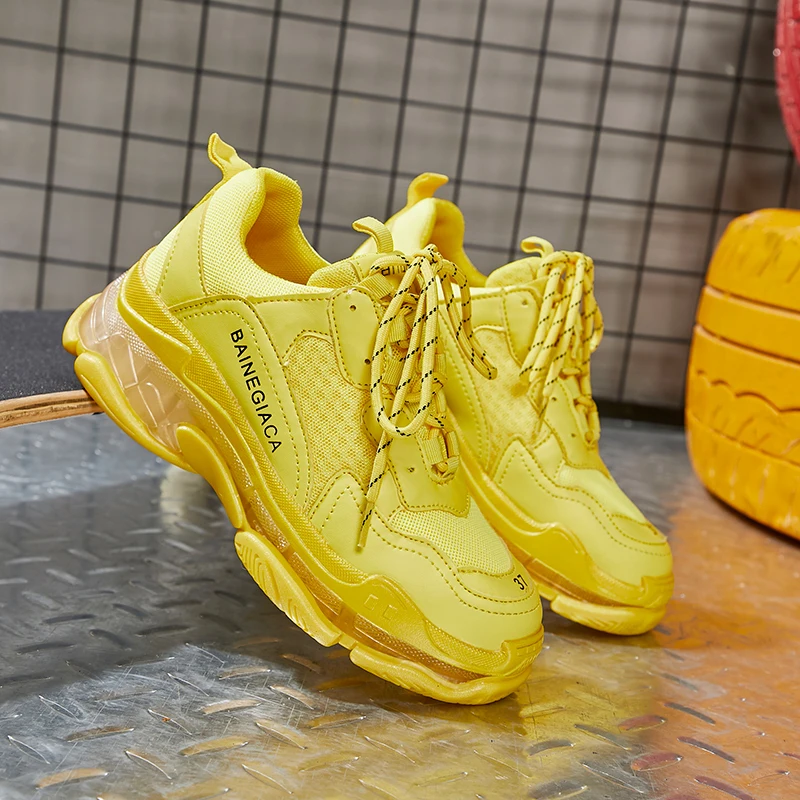 

2019 MOD New High Top Women Yellow Casual Shoes Fashion Flats Womens Casual Air Platform Sneaker Female Footwear zapatos mujer