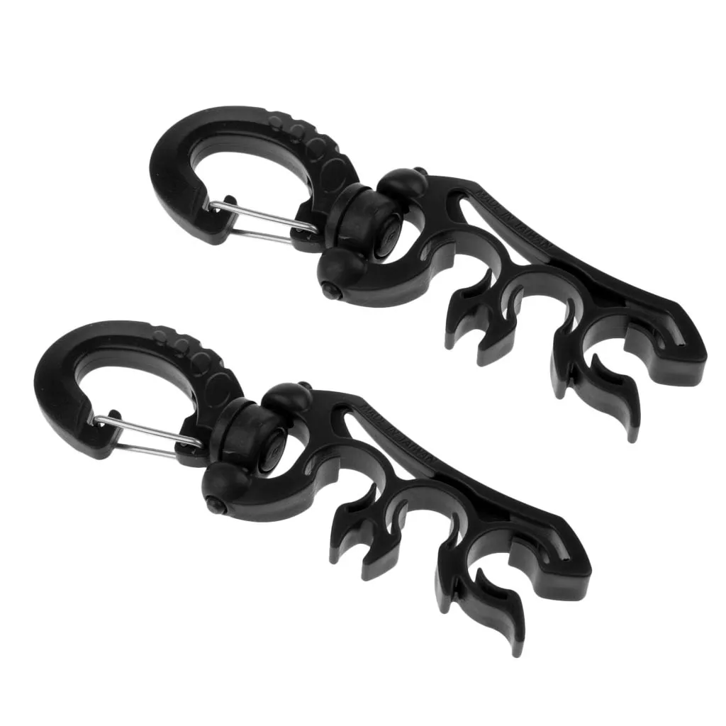 2x Дайвинг тройной BCD держатель шланга с вращающимися и складывающимися зажимами крюк оборудование