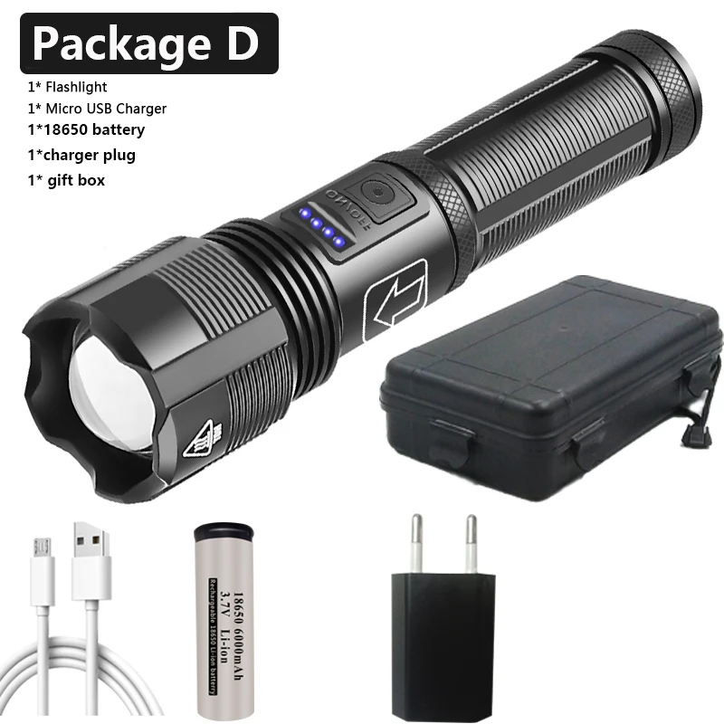 Super Bright 4 Core P70.2 LED Flashlight with Battery Display 5