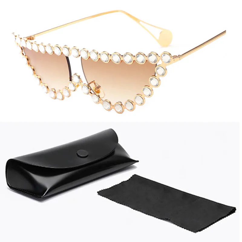 

New European and American fashion large frame sunglasses with diamond Sunglasses cross border foreign trade women's Sunglasses