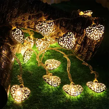 

LED Heart Shape Light String Fairy Lights Iron Christmas Festival Decoration