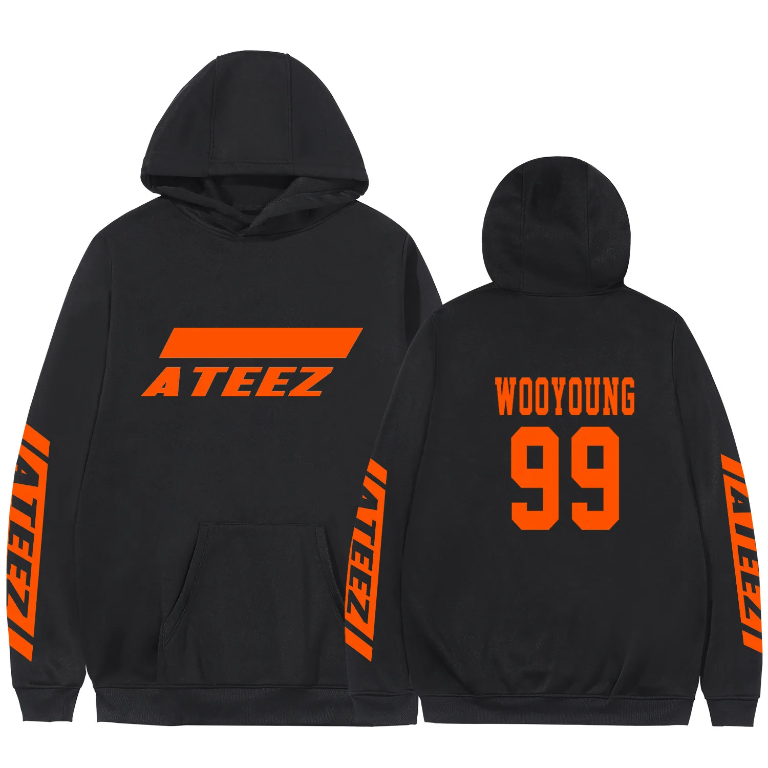 2019 Ateez Kpop New Album Sweatshirt With Pocket Crewneck Fleece Warm Kawaii Haajuku Long Sleeve Wi