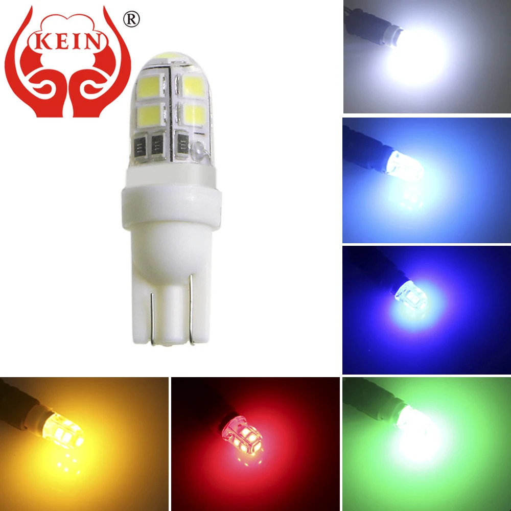 KEIN 2 шт. T10 Led W5W силиконовые 194 168 501 2835 автомобисветильник для автомобильного