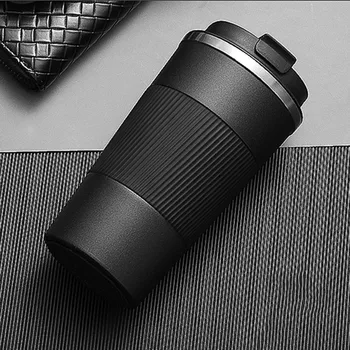 

380ml/510ml Double Stainless Steel Coffee Thermos Mug with Non-slip Case Car Vacuum Flask Travel Insulated Bottle