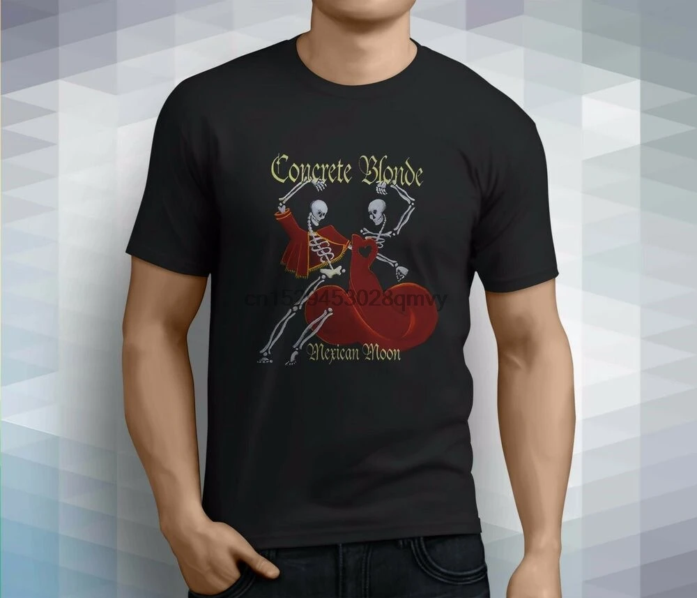 Popular Concrete Blonde Mexican Moon Rock Band Mens Black T Shirt Size