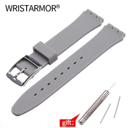 Waterproof Silicone Watch Strap with Tool Kit - Durable Rubber Wristband Accessory - 19mm (Grey)
