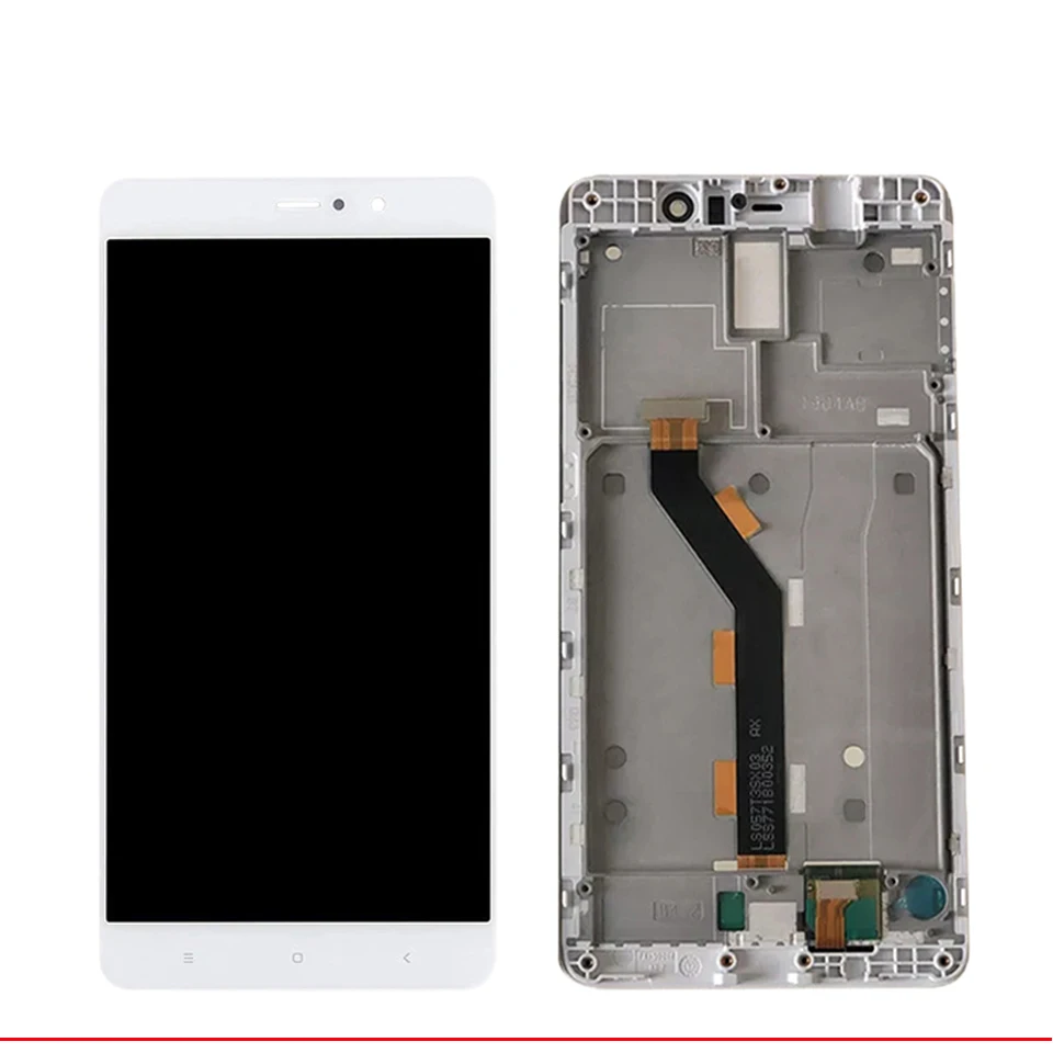 Для 5," Pantalla xiaomi mi 5S plus ЖК-рамка дисплей в мобильном телефоне lcd s кодирующий преобразователь сенсорного экрана в сборе части lcd - Цвет: White with frame