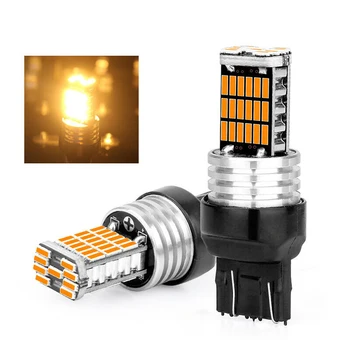 

2PCS New 7443 4014 T20 Amber Yellow 45SMD Canbus Car LED Tail Turn Signal Light Bulb