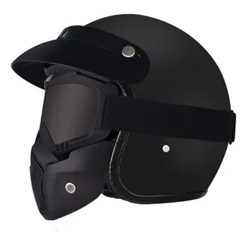 

Hot sale Motorcycle Scooter Open Face Half Helmet with Visor UV Retro Vintage Professional Moto Helmet for Woman M L XL