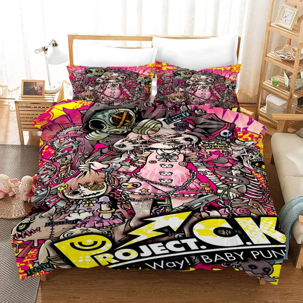 Bedding Set Catoon Cool Blood Weapon Girl Duvet cover Set Queen King Bed Set Duvet Cover Child Bedroom Comforter Bedding Sets