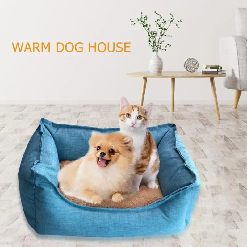 Plush Dog Sleep Bed Pet Lounger Cushion Cat Dog Kennel Winter Puppy Sofa House Bed Pet Supplies S M L Plush Dog Sleep Bed Pet Lounger Cushion Cat Dog Kennel Winter Puppy Sofa House Bed Pet Supplies S M L