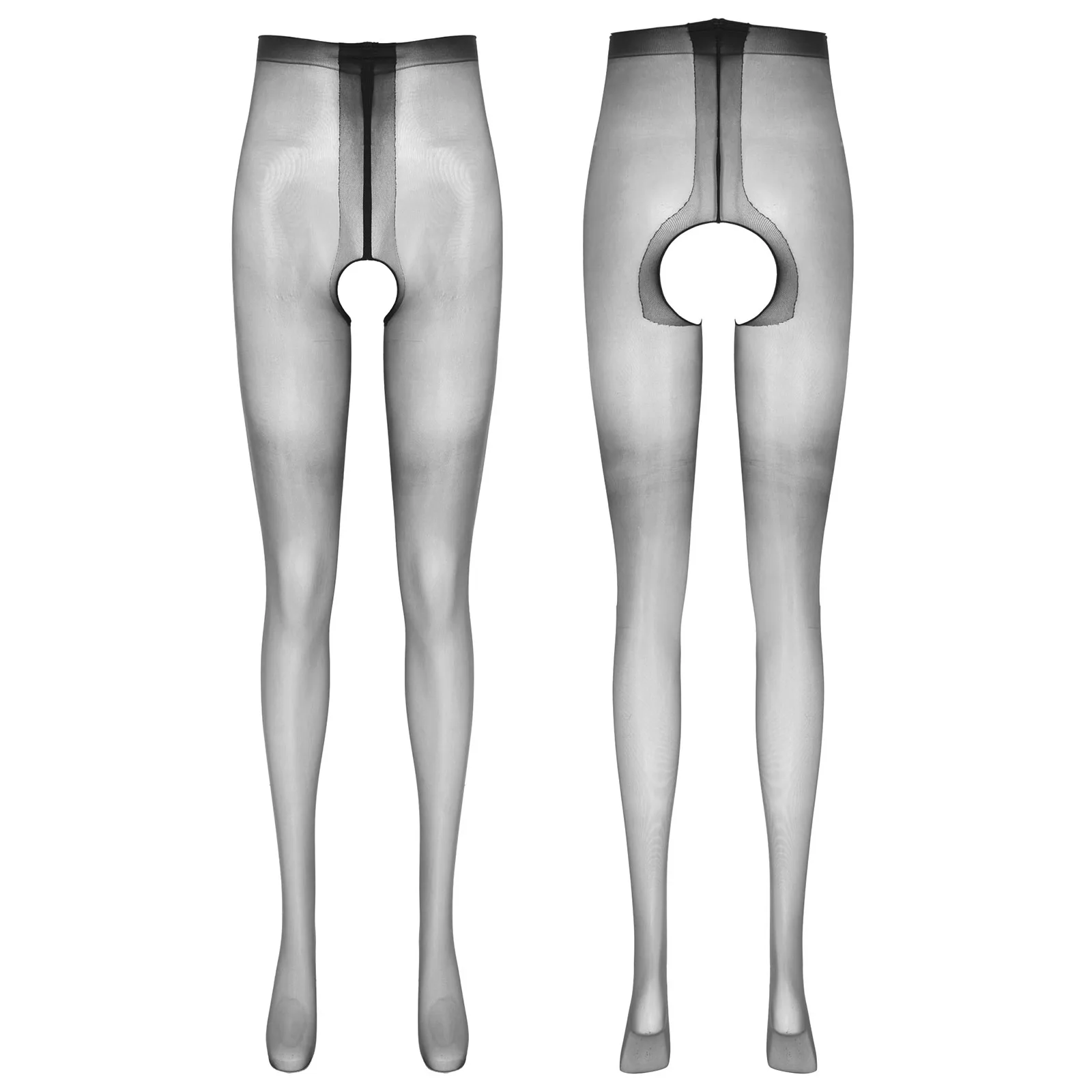 

Sexy Open Crotch Pantyhose Women Glossy Thin Crotchless Pantyhose Transparent Stretchy Stocking Leggings Erotic Lingerie Pants