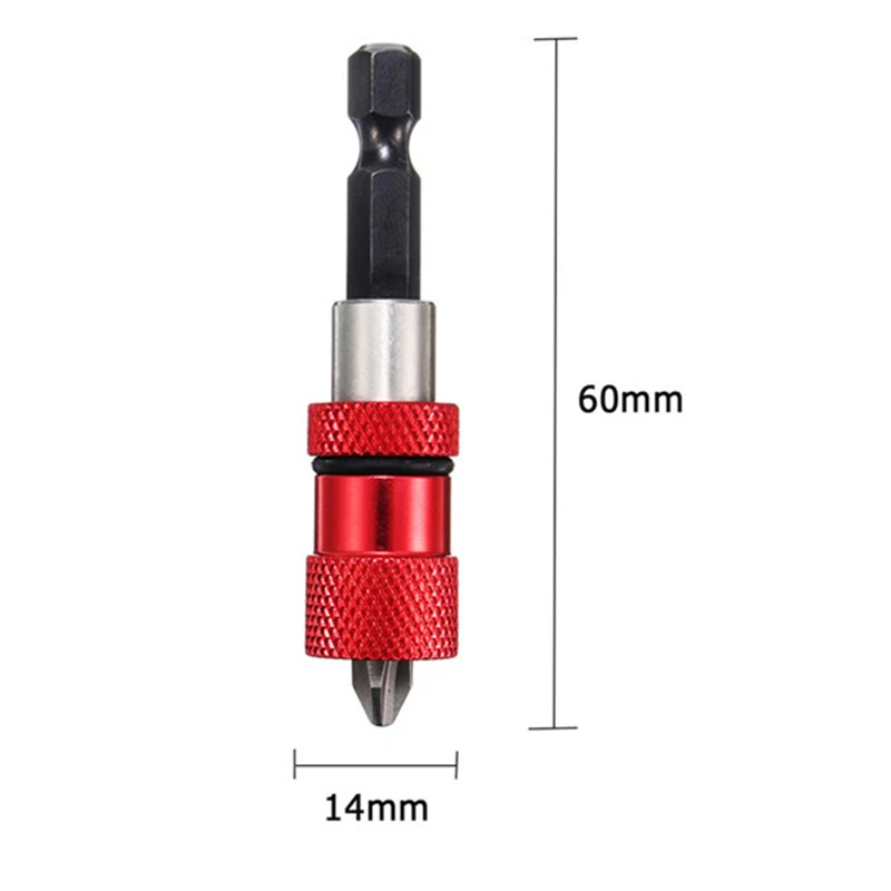 Красный Регулируемый винт глубина Магнитная отвертка держатель бит с 5 шт. PH2 Scewdriver Биты