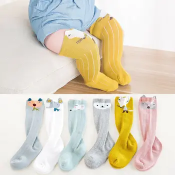 

1 Pair Unisex Lovely Cute Cartoon Fox Kids baby Socks Knee Girl Boy Baby Toddler Long Socks Animal Infant Soft Cotton Socks 0-3Y