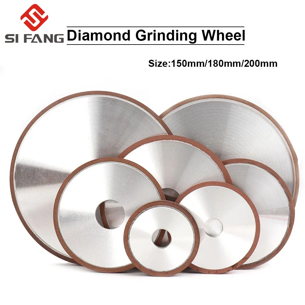 Abrasive Wheel Grinding Wheel 150mm/180mm/200mm Parallel Diamond Grinding Wheel Grinder Disc For Mill Sharpening Tungsten Steel Carbide Rotary Abrasive Tools