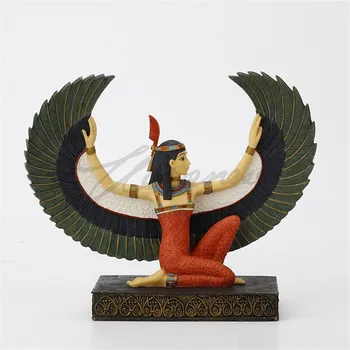 

Egypt Isis Art Sculpture Decoration God Of Fertility Wings Statue Figurine Resin Craft Nordic Home Decoration Accessories R5218