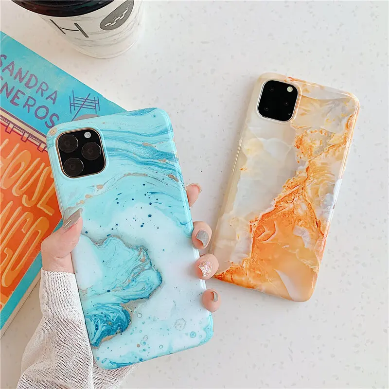 Мягкие мраморные чехлы для iphone 11 11Pro Max чехол гранитная Печать Обложка x xr xs max 6 6s 7 8