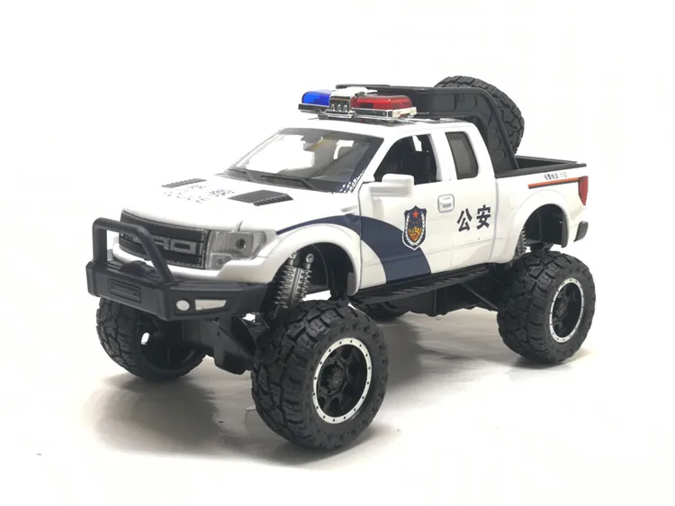 1:32 Raptor F150 пикап металлические игрушечные машинки модель с музыкой мигающий Звук для мальчиков подарки на день рождения - Цвет: White