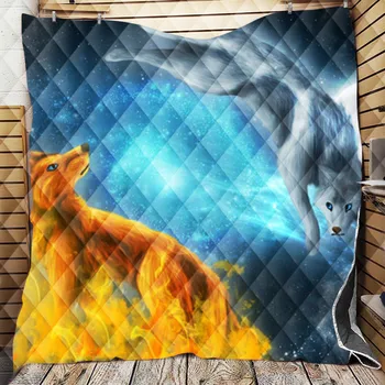 

Blanket Air Conditioner Thick Double-layer Plush 3D Digital Printing Blanket Wolf Series for Beds Winter Warm Bed Throw Cover