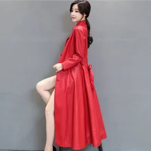 VENFLON Женская куртка из искусственной кожи, куртка с v-образным воротником, черный пояс, кнопка, женская повседневная куртка