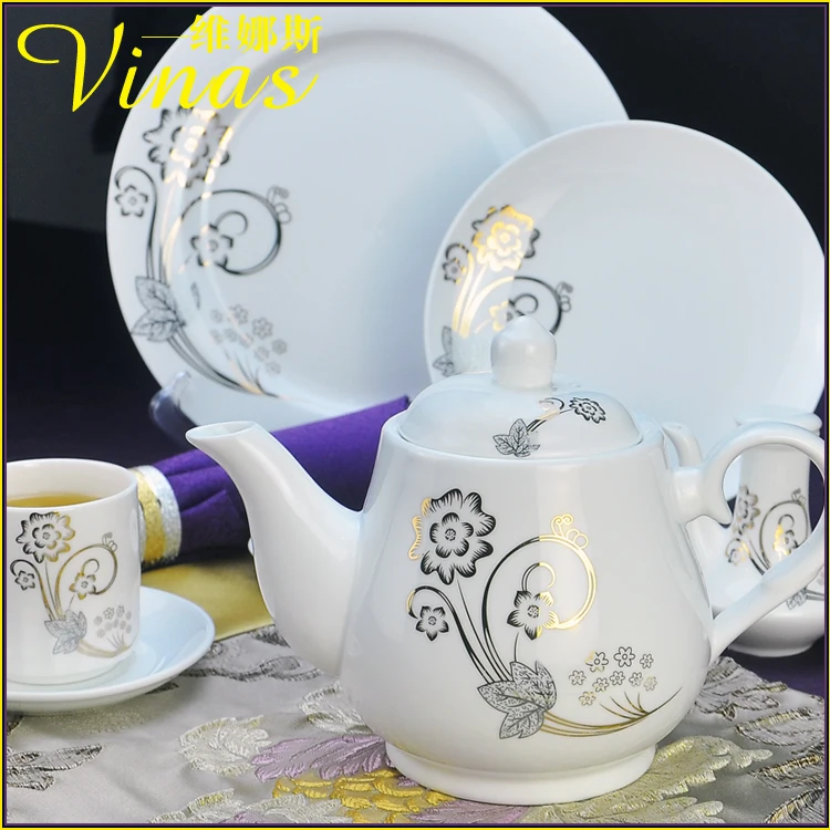 Элегантный золотой мраморный глазурь керамический праздничный набор столовой посуды тарелки Посуда супница кофейная кружка чашка для украшения изысканный