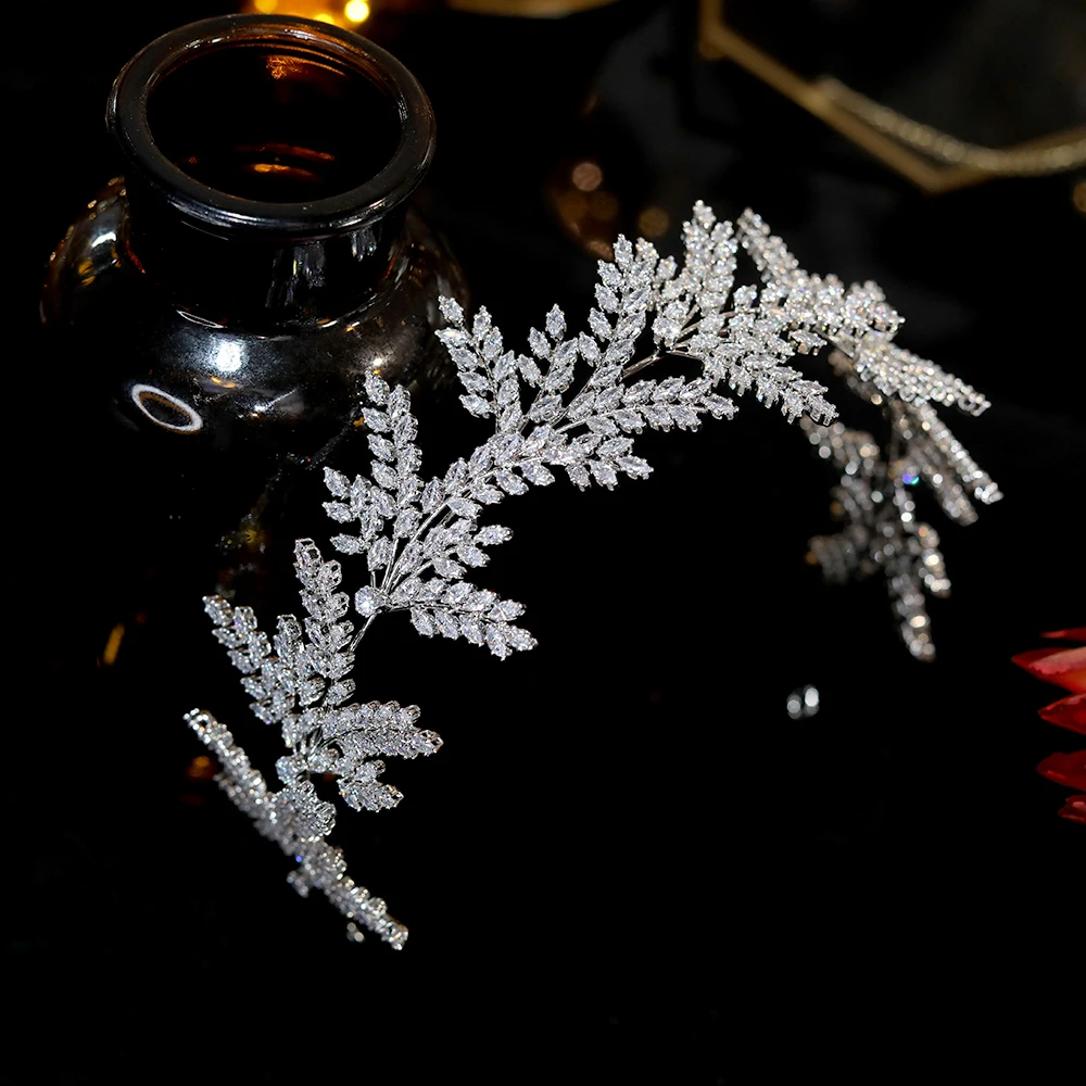 Fashion Bride Headband Crystal Leaf Hair Band ASNORA Bridal Crown Tiara Hair Accessories Wedding Wedding accessories A01006