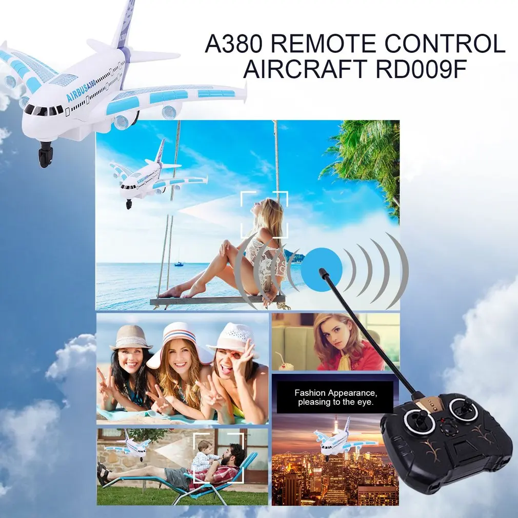 380 летательный аппарат на дистанционном управлении для мальчиков Airbus игрушка модель самолета красочные огни Музыка электрические самолеты развивающие игрушки RC модель игрушки