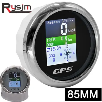 

85mm Waterproof TFT Screen Digital GPS Speedometer Odometer Trip COG ODO Voltmeter 9-32V with GPS Antenna Sensor Boat Auto Gauge