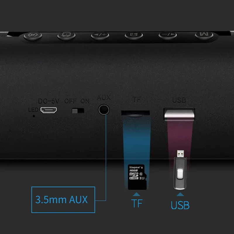 Звуковая панель FM радио Bluetooth динамик HD стерео беспроводной s с микрофоном