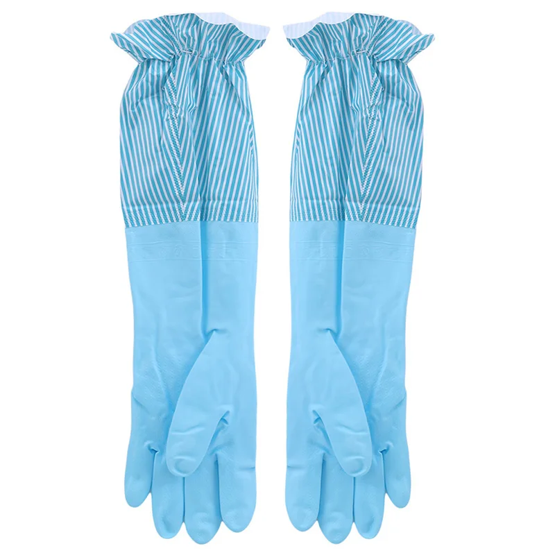 1 пара, полезный Водонепроницаемый защитный моющий инструмент для посуды с длинным рукавом, противоскользящие дизайнерские перчатки, домашние кухонные моющие перчатки