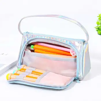 

Holographic Kawaii bag Iridescent Laser Pencil Case for Girls School Large Capacity Pencil Bag School Box Big Pencils Pouch
