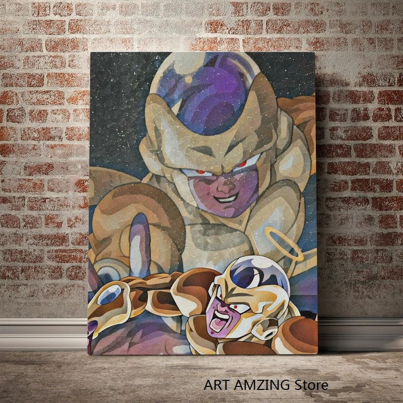 Постер DBZ с изображением золотого морозильника Аниме Картина на холсте декор для