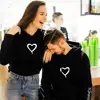 Valentine's Day Hoodies For Couples Autumn Spring Harajuku Heart Print Long Sleeve Hooded Sweatshirt Casual Pullover Tops Women 3