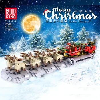 

10015 MOC Building Blocks Creative Toys The Christmas Santa Sleigh Model Assembly Bricks Kids Educational Toys Christmas Gifts