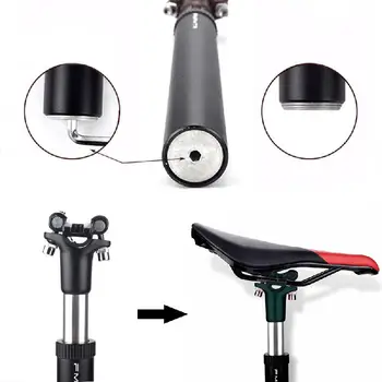 

350 mm Bicycle Accessories Aluminum Alloy Bike Seat Post Black Adjustable Seatpost MTB Shock Absorption Adjustable Seatpost