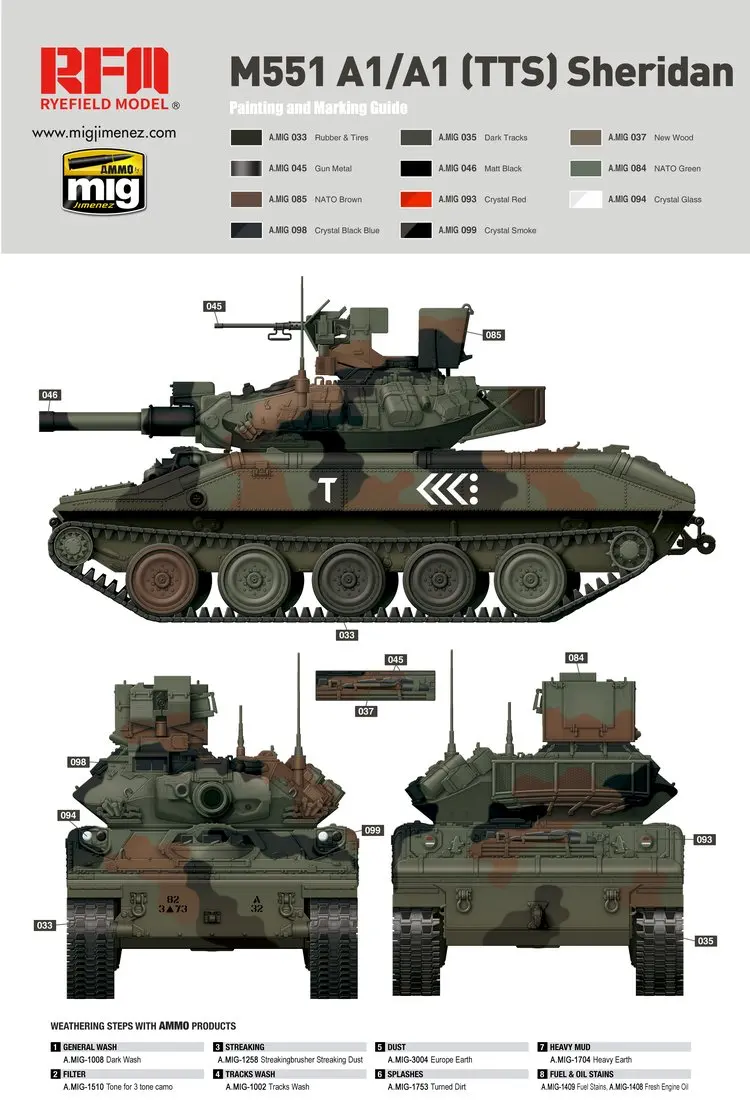 Rye модель поля RFM RM-5020 1/35 M551A1/A1 TTS Sheridan-масштаб модельный комплект